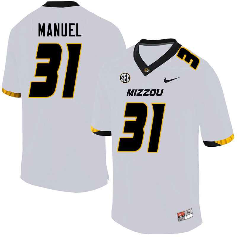Men #31 Martez Manuel Missouri Tigers College Football Jerseys Sale-White - Click Image to Close